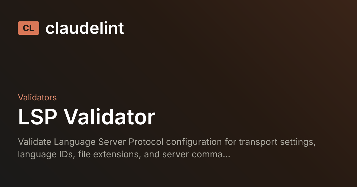 LSP Validator | claudelint